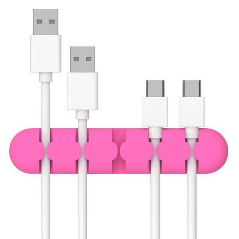 AussieSuperStore Homeware Supplies Smart Silicone - Cord and Cable Desktop Organiser Management System (Pink) Smart Silicone Cord & Cable Desktop Organiser Management System Pink ZMCABLEWINDERPNK